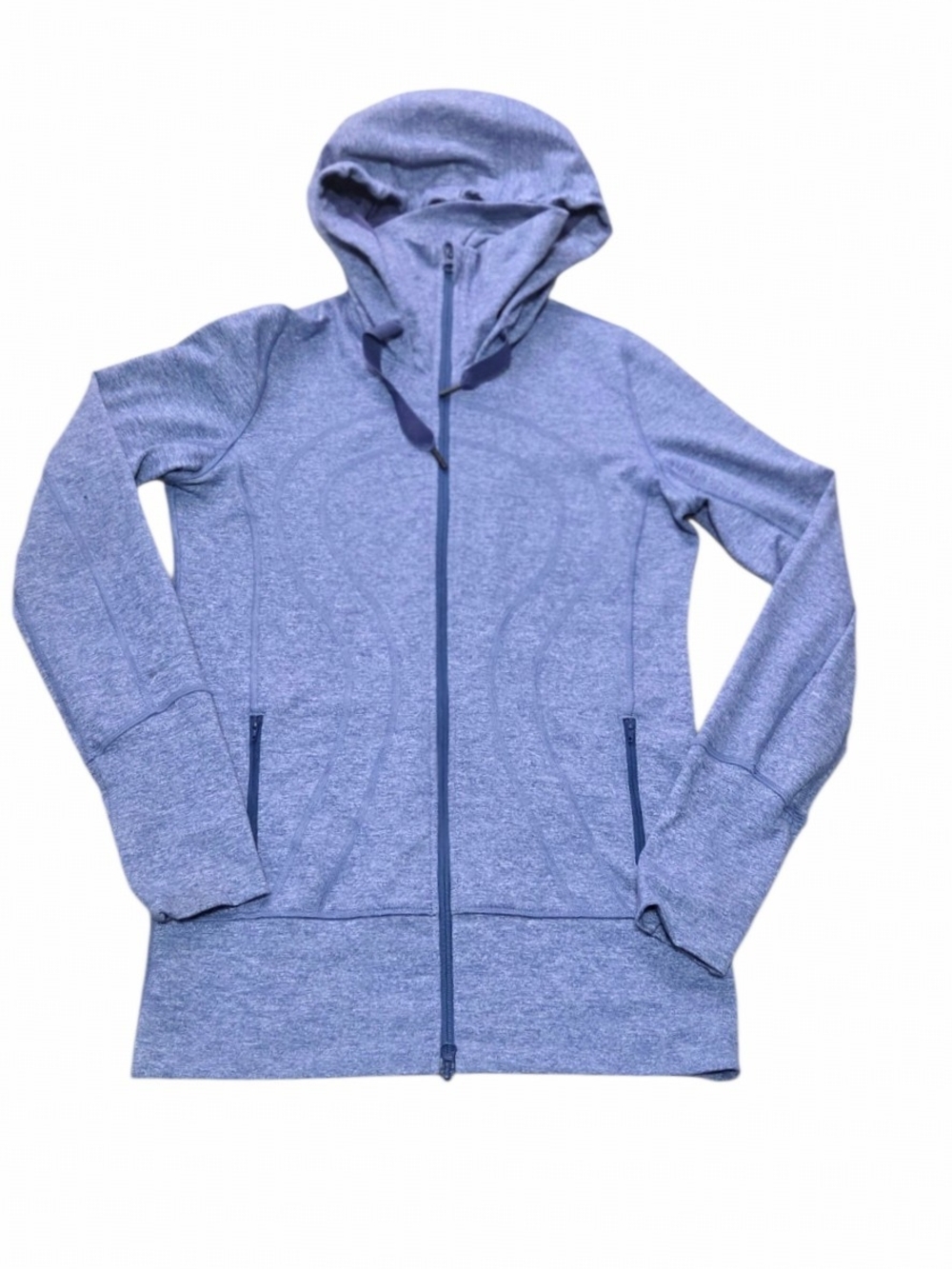 Lululemon Stride Long Full Zip Hoodie Heathered Blue Size 6